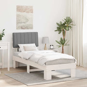 Letto con Testiera Rivestita Grigio chiaro 80 x 200 cm