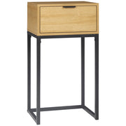 Tavolino da caff¨¨ con cassetto ¨C Zephmum ¨C Naturale Acciaio 40x30x76