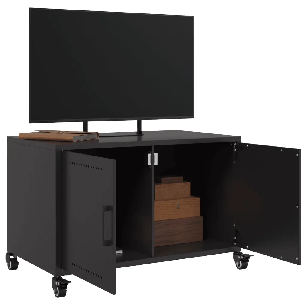 Mobile TV Nero 68x39x43,5 cm in Acciaio