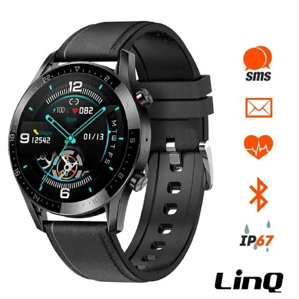 Trade Shop - Smartwatch Orologio Intelligente Bluetooth Cinturino Pelle Smart Sport Fitness Gt05 -