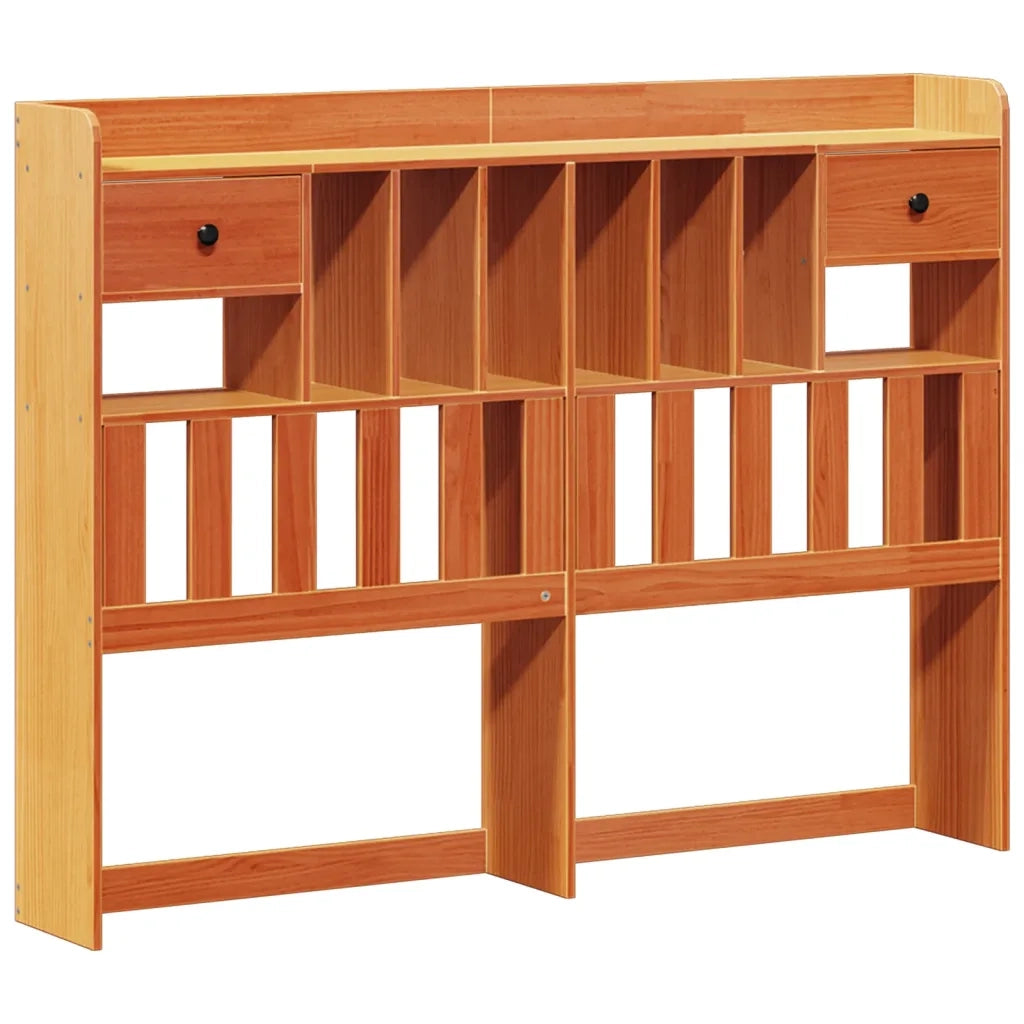 Letto Libreria senza Materasso Marrone Cera 135x190 cm in Pino 3323043