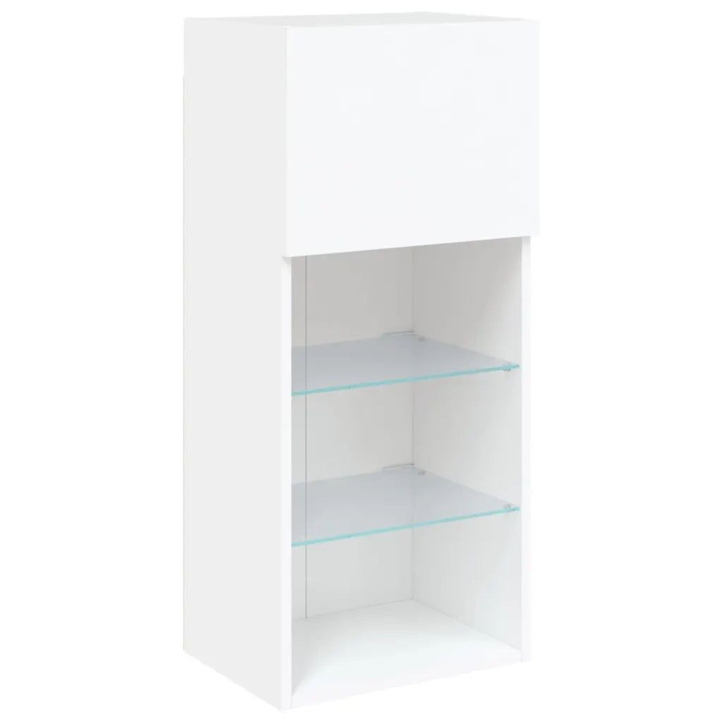 Mobile TV con Luci LED-Credenza TV-Console TV Bianco 40,5x30x90 cm