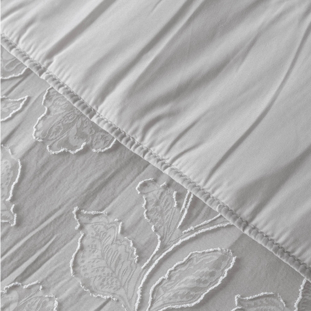 Trapunta Invernale Matrimoniale Lavorazione Jacquard Elegante Morbida Calda Prodotto Italiano 460 Grammi Piumone Due Piazze Inverno Piumino Disegno Floreale Fiori  Grigio