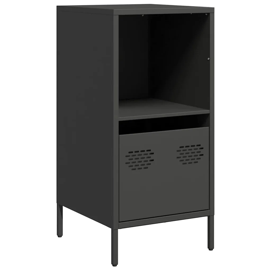 Credenza | Madia | Buffet da pranzo | Armadio da pranzo Nera 35x39x73,5 cm in Acciaio Laminato a Freddo