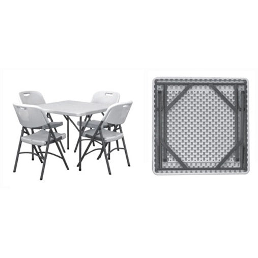 TAVOLO ADOLF 87X87XCM74CM PIEGHEVOLE IN RESINA BIA