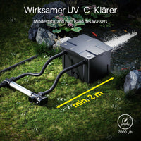 CUV-736 Chiarificatore UV per laghetto, acciaio inox, Sterilizzatore con lampada 36W