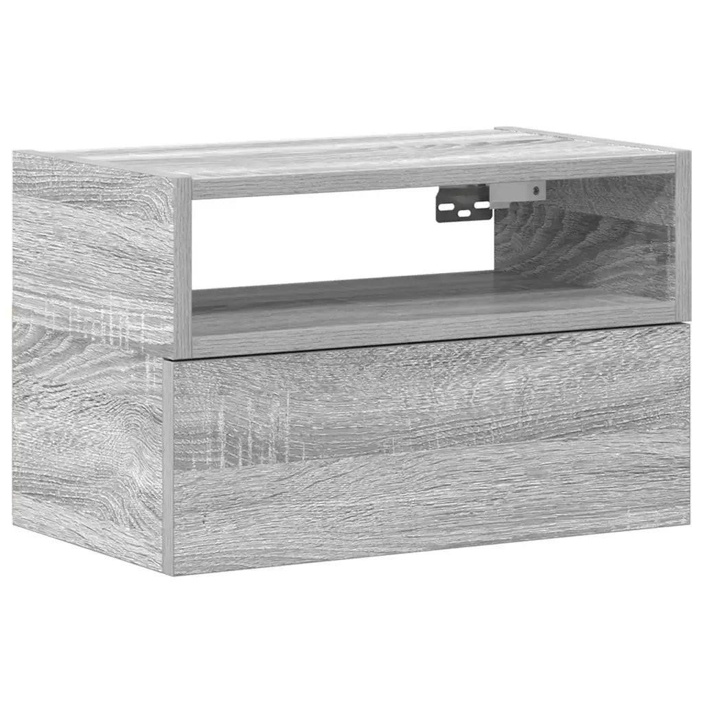 vidaXL Comodino a Muro Grigio Sonoma 45x26x28,5 cm