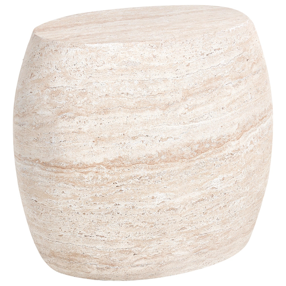 Tavolino effetto travertino Piano impiallacciato simil-pietra Beige Design moderno Soggiorno