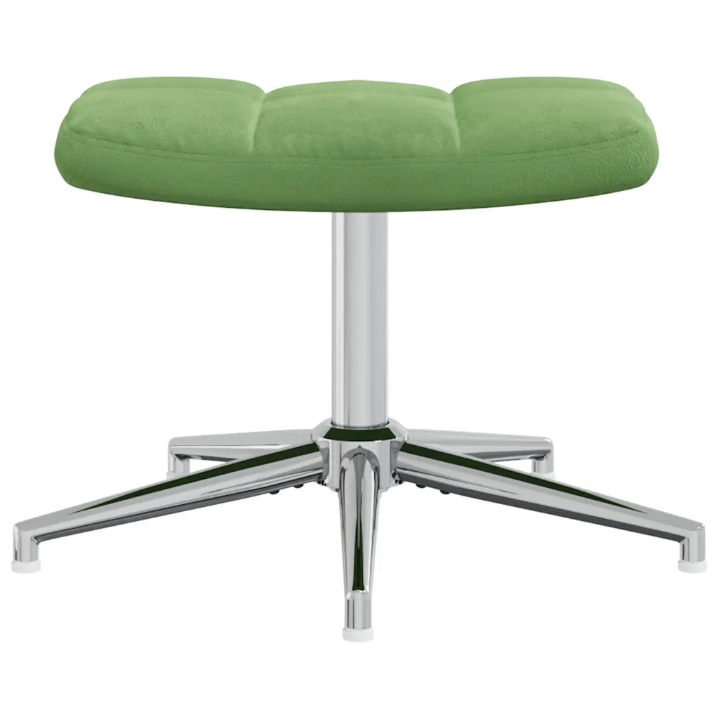 Poltrona Relax con Poggiapiedi Verde Chiaro in Velluto 328131