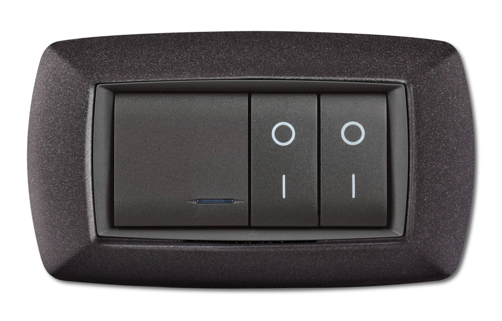PLACCA LIFE LIVING PLAST GRIGIO NOTTE VULCAN 4P- ELETTROCANALI- 1,0 pz