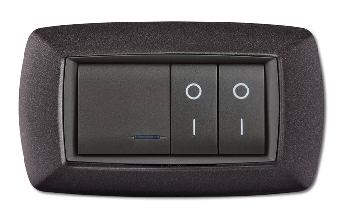 PLACCA LIFE LIVING PLAST GRIGIO NOTTE VULCAN 4P- ELETTROCANALI- 1,0 pz