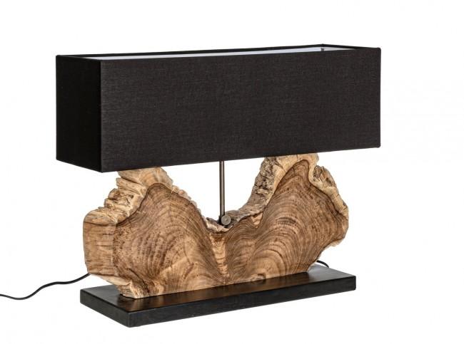Lampada da Tavolo 60x20x55 cm E27 in Legno Pralume in Cotone Nero