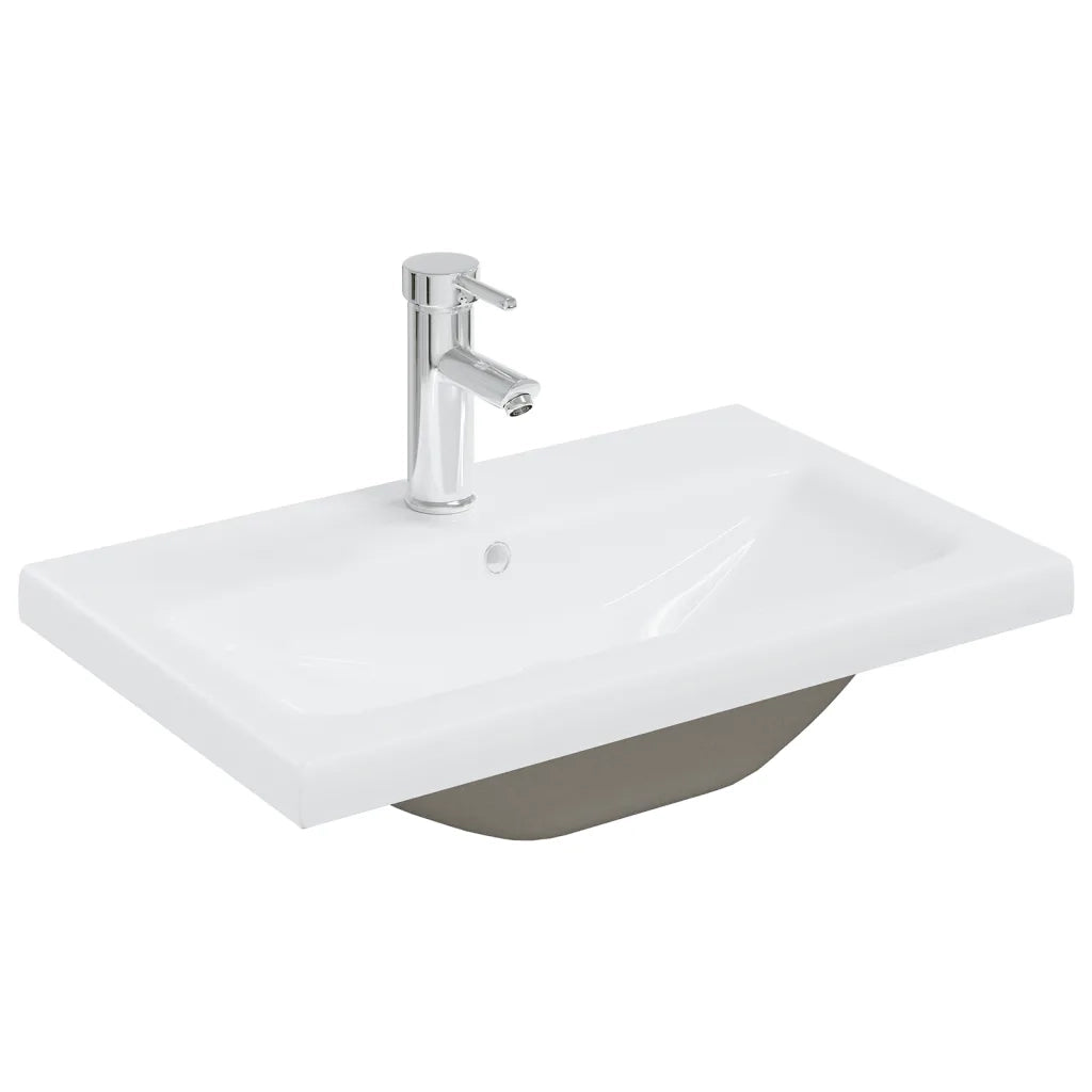 vidaXL Set Mobili da Bagno 2 pz in Ceramica e Legno Multistrato