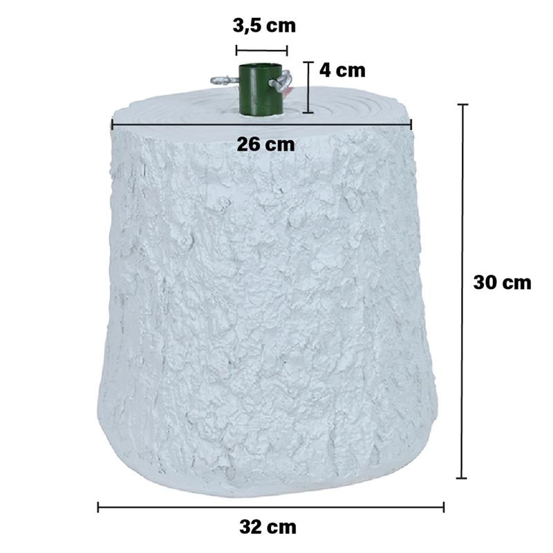 MAURY'S BASE SUPPORTO ALBERO DI NATALE EFFETTO TRONCO DIMENSIONI 32X26X30+4CM COLORE BIANCO