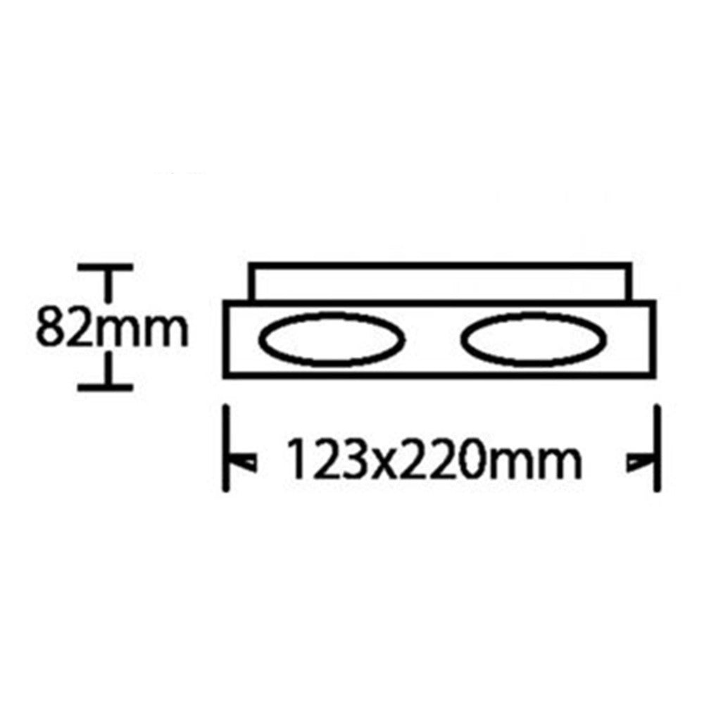 Trade Shop - Porta Faretto Doppio Orientabile Ad Incasso Nero Per Lampadine Gu10 Gu5.3 P33-n2 -