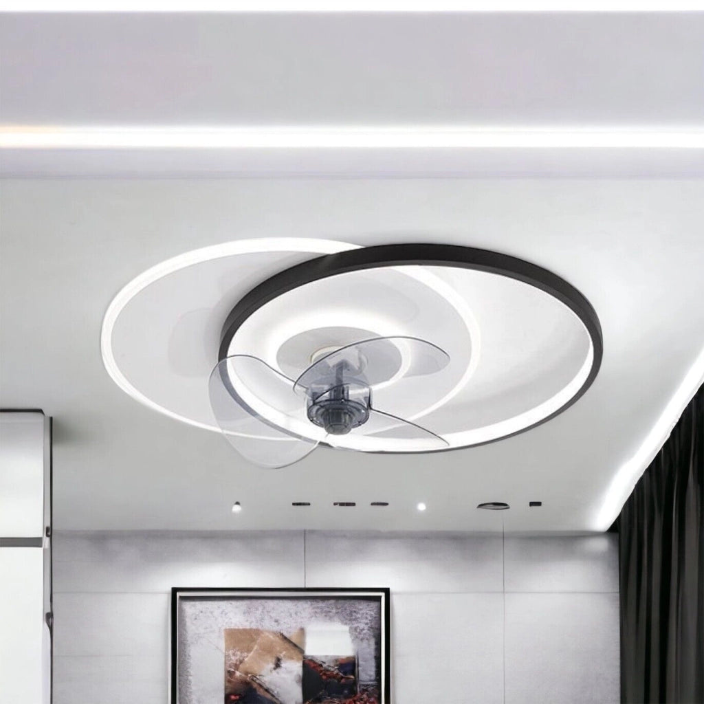 Plafoniera moderna a led con ventilatore da soffitto cambia 3 luci e velocità telecomando dimmerabile