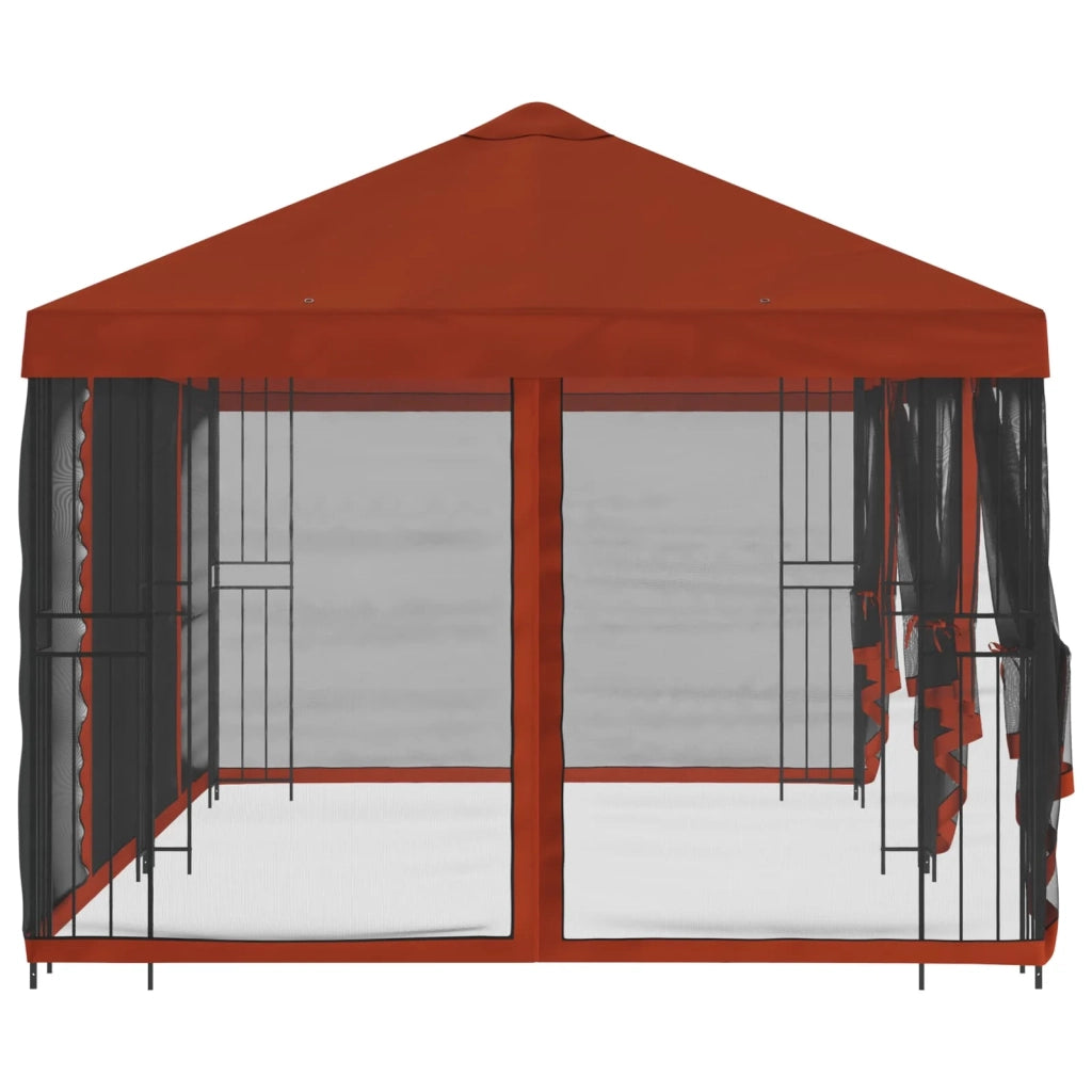 Gazebo con pareti laterali 6 x 3 m Terracotta