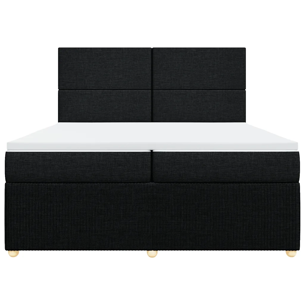 Giroletto a Molle con Materasso Nero 200x200 cm in Tessuto