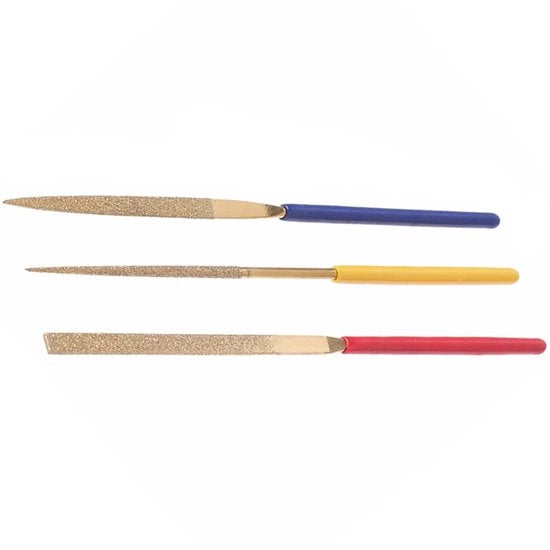 Set di Triturazione a 3 Pezzi - Trituratori a Diamante - Smalto Titanio - Per Legno/Metallo/Vetro - Cassetto di Stoccaggio Robusto - Lunghezza 100mm - Set di Triturazione
