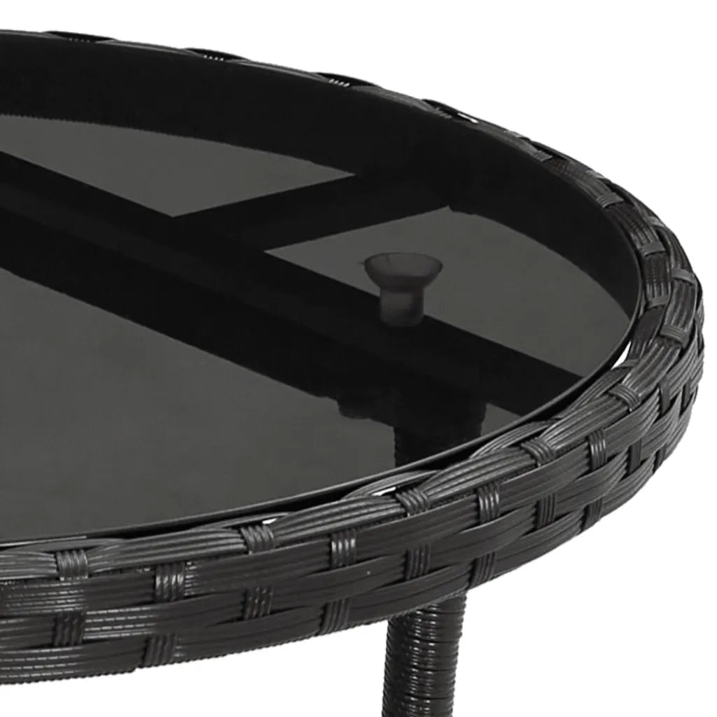Set BistrÃ² da Giardino 5 pz con Cuscini in Polyrattan Nero