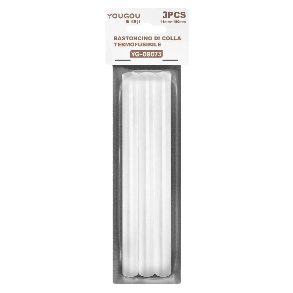 Confezione da 5 Bastoncini di Colla Termofusibile 11 x 180 mm Formato Stick Bianco Avizar