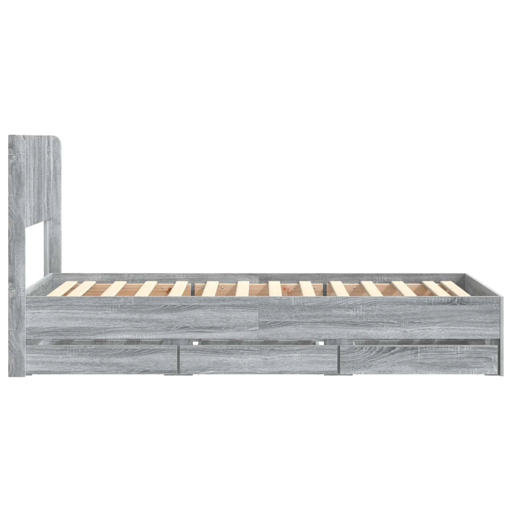 Struttura del letto con stoccaggio e testata Grigio Sonoma 3414346