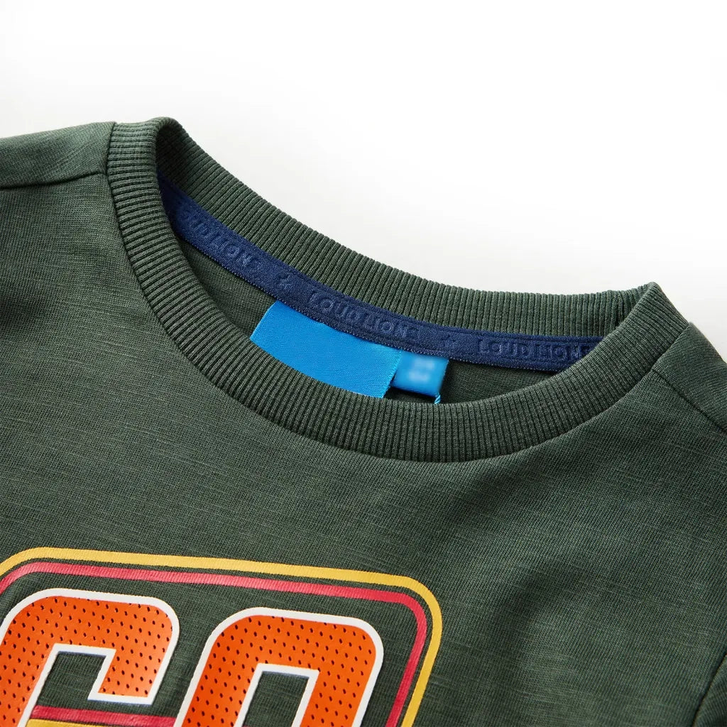 Maglietta da Bambino a Maniche Lunghe Verde Scuro 92 13069