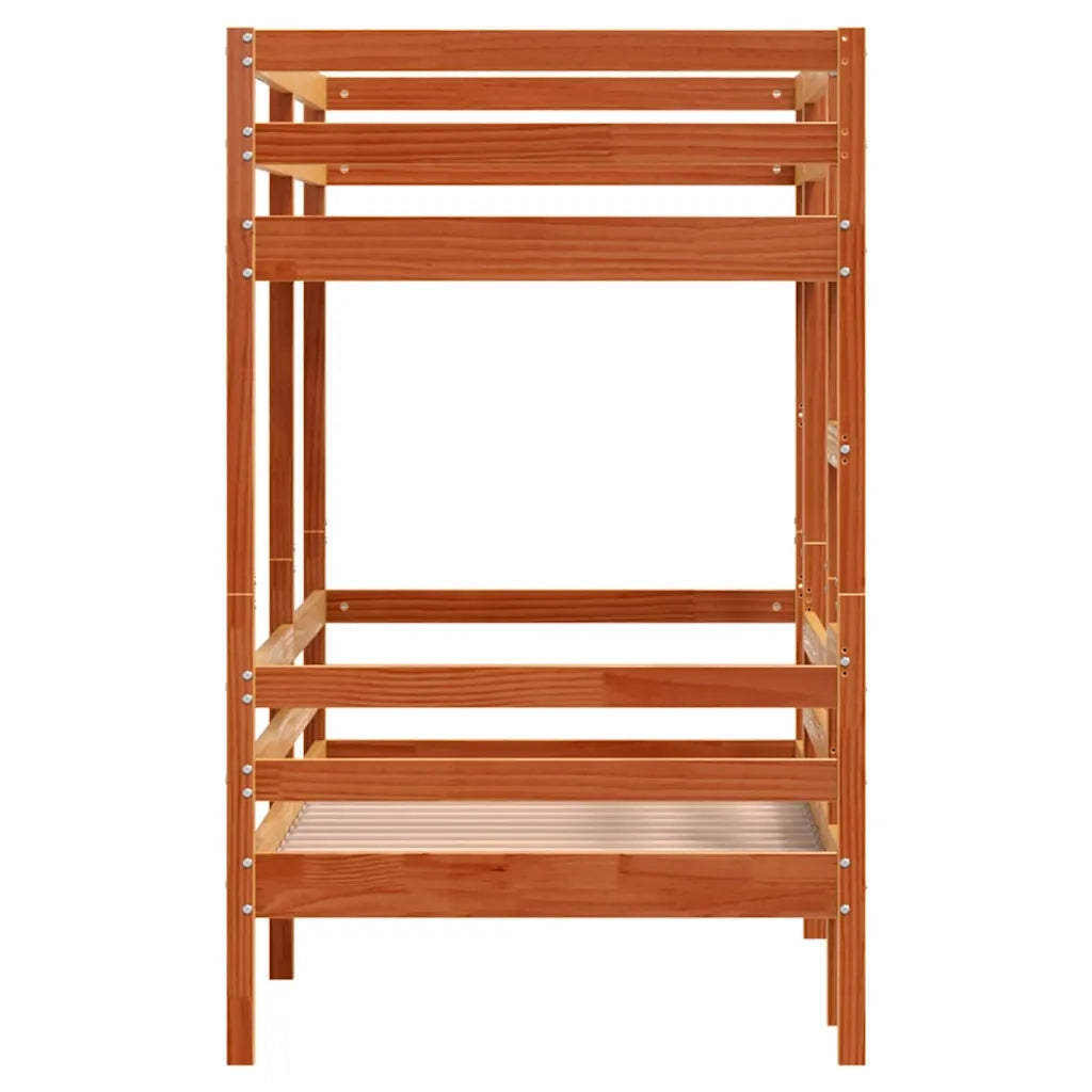 vidaXL Letto a Castello Marrone Cera 90x190 cm in Legno di Pino