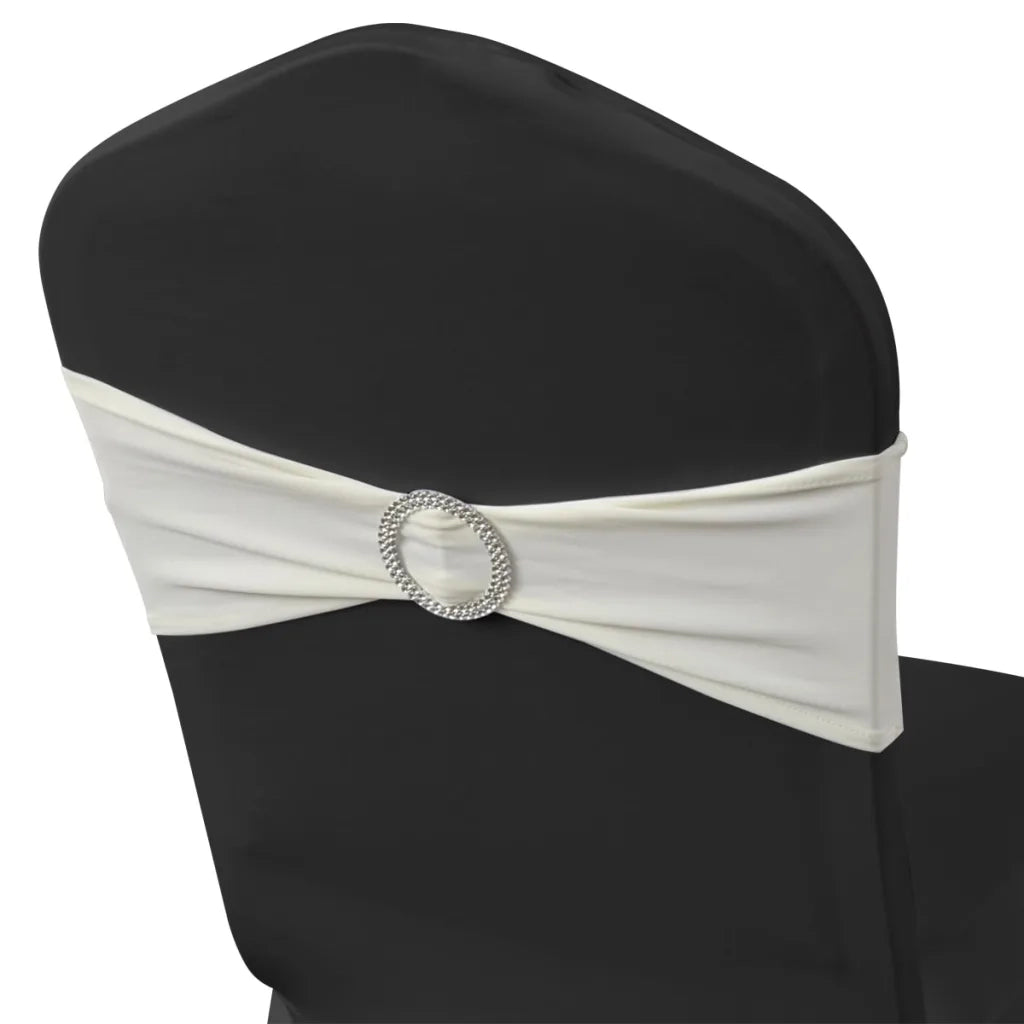 Fascia Elasticizzata Crema Decorativa Sedia con Fibbia Diamante 25 pz