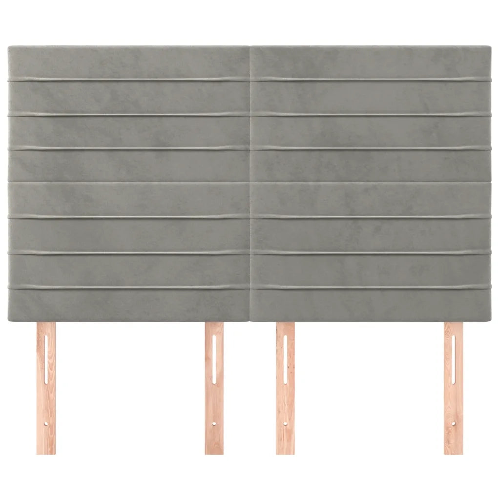 Testiera Grigio Chiaro 144x5x118/128 cm Velluto 3116520