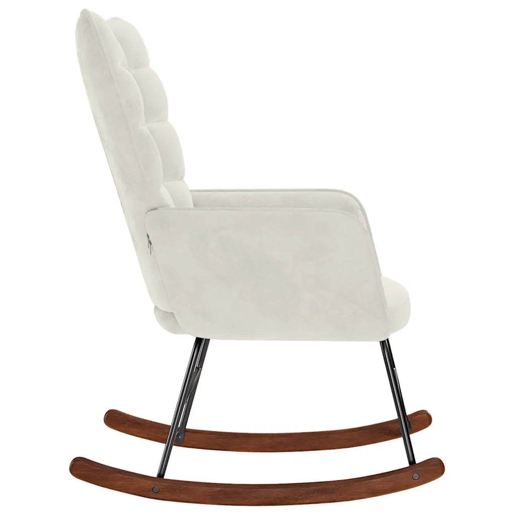 Sedia a Dondolo Crema in Velluto 4016841