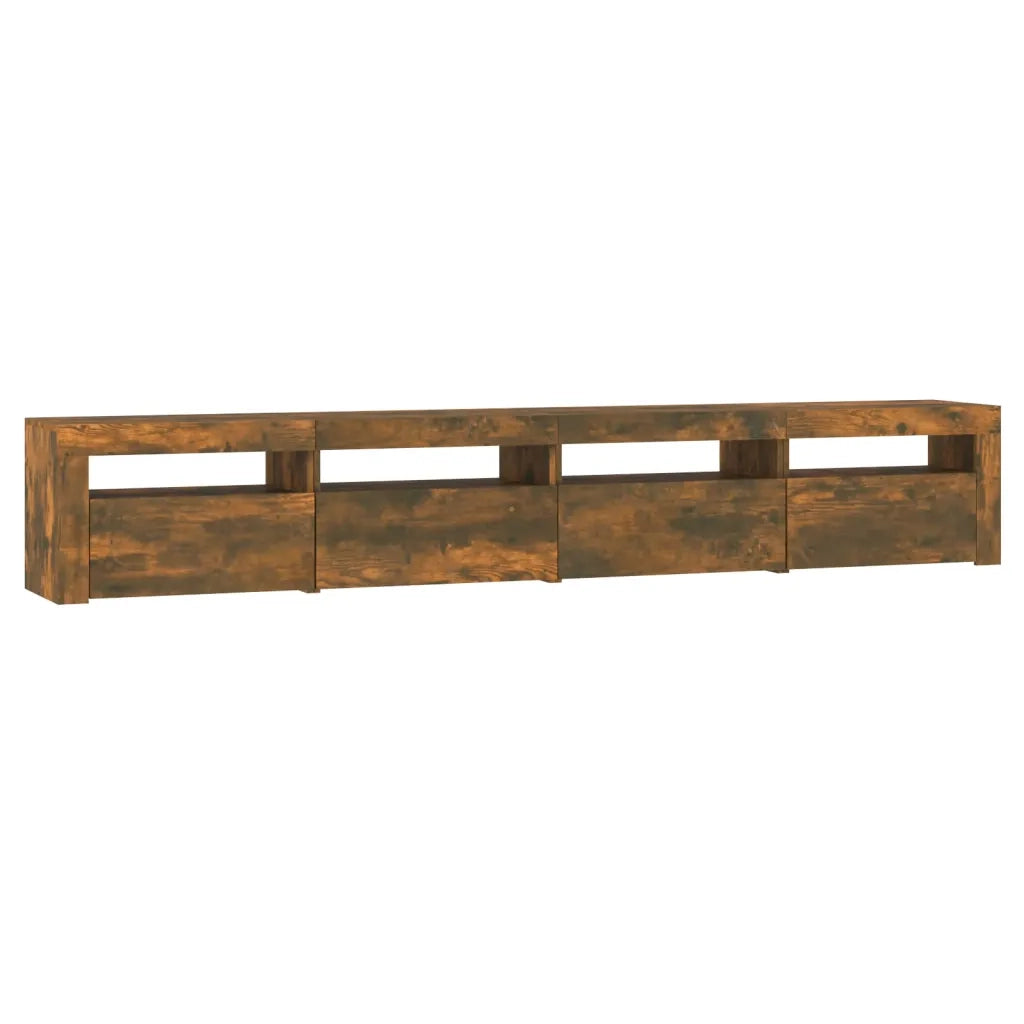 Mobile Porta TV con Luci LED Rovere Fumo 240x35x40 cm 3152767