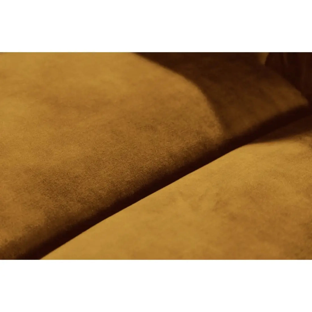 Divano dritto EDGAR – Giallo senape – 3 posti – Velluto stile barocco