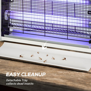 Zanzariera Elettrica 2 Lampade 20W in ABS e Metallo Bianca