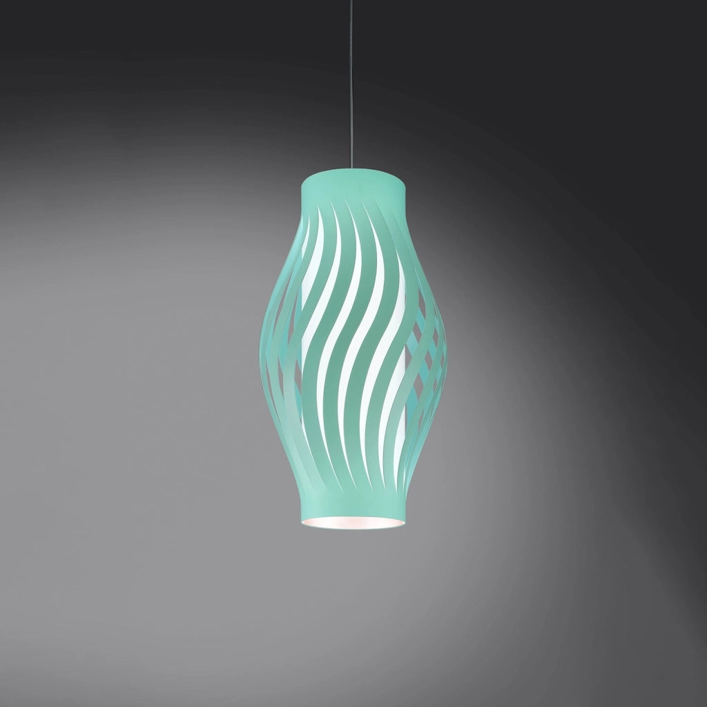 Sospensione Moderna Helios Polilux ® Verde Pastello 1 Luce E27 H61Cm