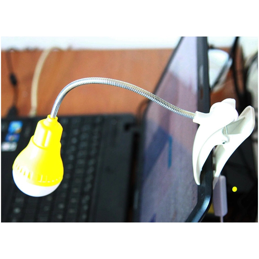 Trade Shop - Lampada Luce A Led Con Clip Per Pc Notebook Lettura Usb Flessibile Orientabile -