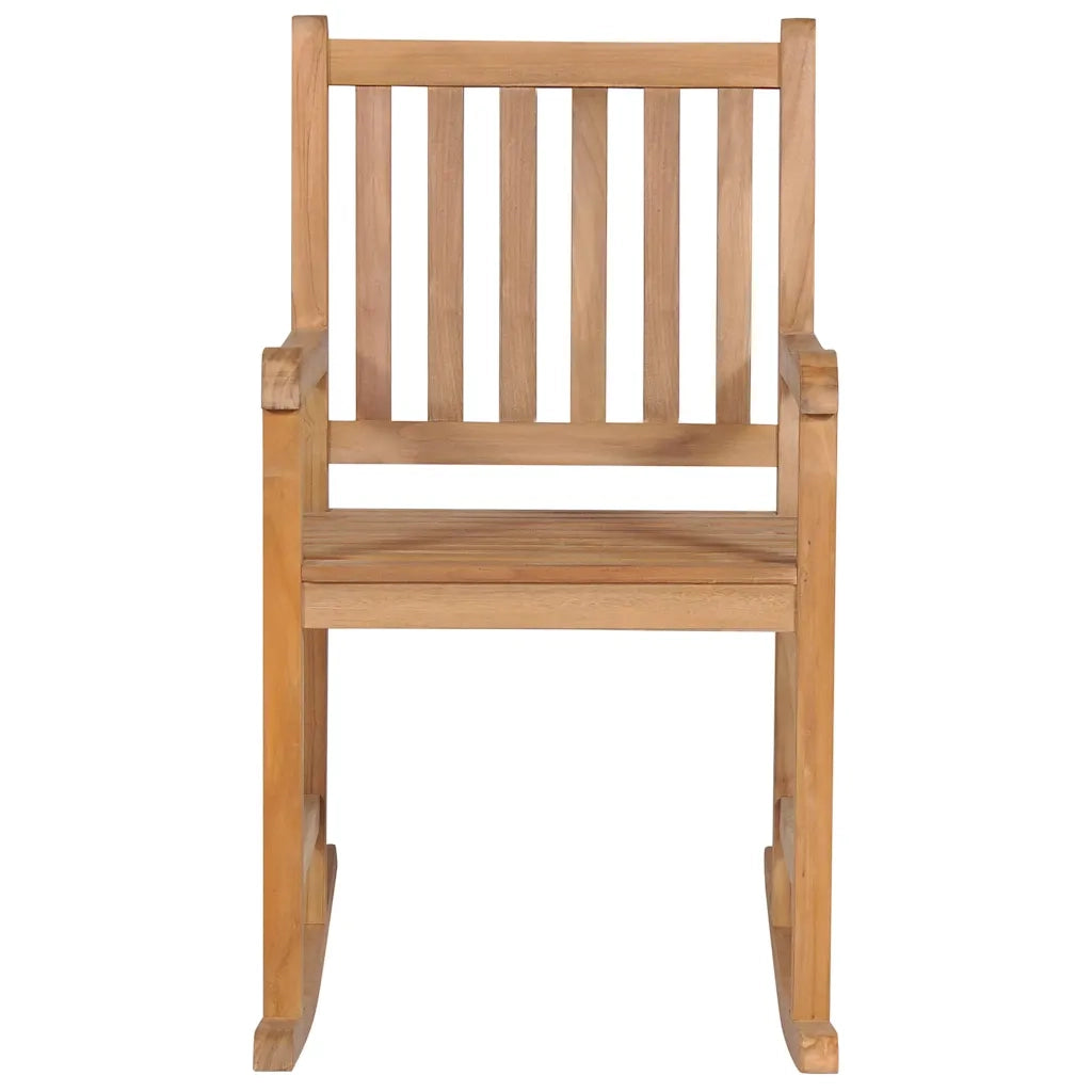 Sedia a Dondolo con Cuscino Antracite in Legno di Teak 3062757