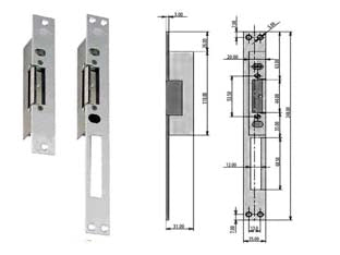 INCONTRO ELETTRICO CON FERMO SERIE 6000  frontale corto cm.16 (6100/1)    NUOVA FEB