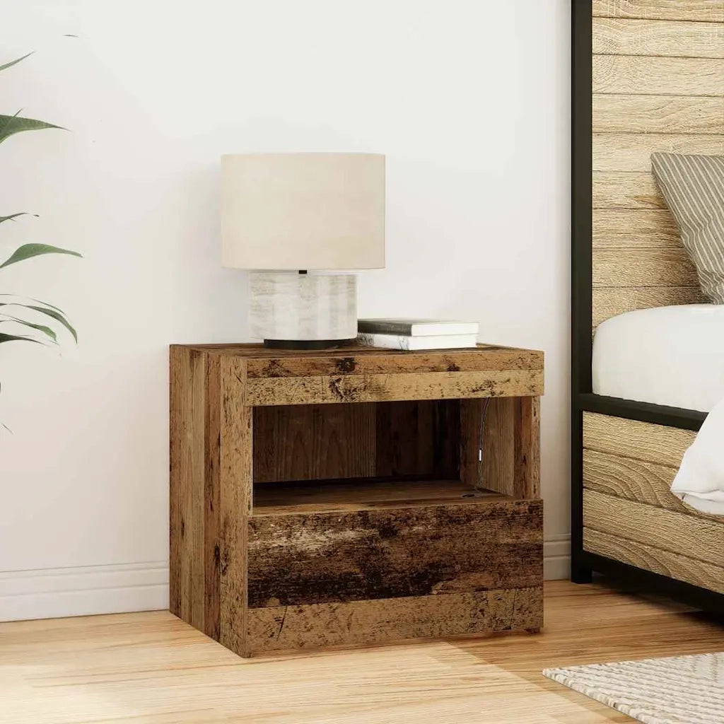 Comodino | Armadio da Notte | Mobiletto da notte con cassetto Legno vecchio 50 x 40 x 45 cm