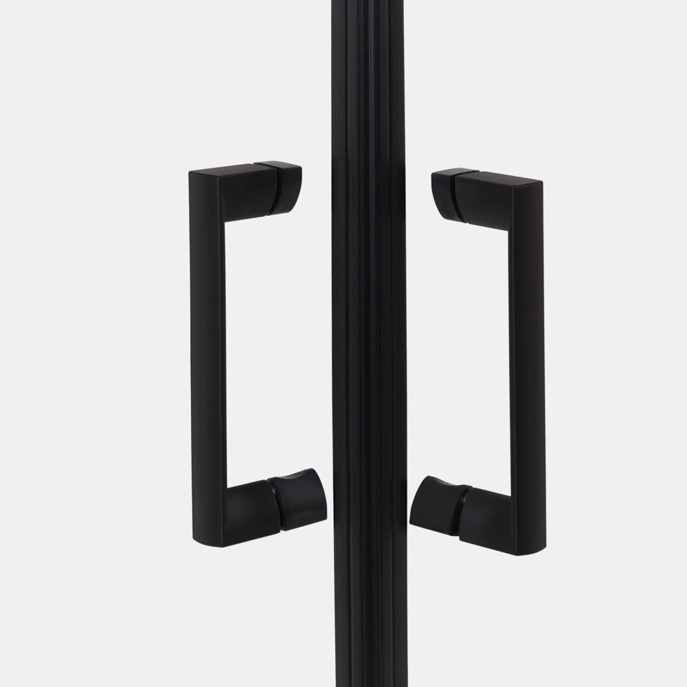 Box Doccia Vetro Temperato Argento Cornice Alluminio Doppia Porta 80x80x185cm