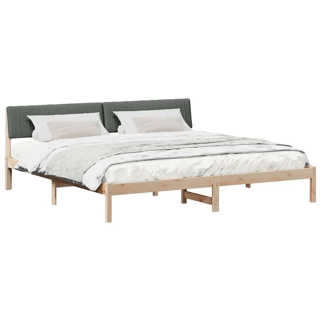 Struttura del Letto marrone e grigio scuro 200 x 200 cm 3394349