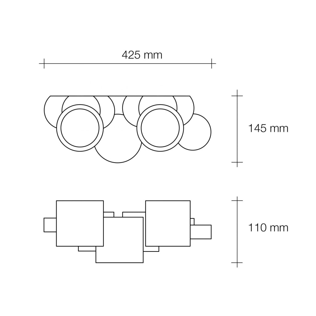 CHIO applique da Parete 3 Luci Up/Down in gesso bianco attacco GX53 41x15cm
