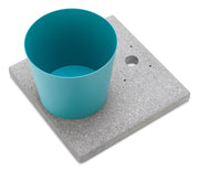 Base con Vaschetta per Fontane con Ghiera Grande 40x40x5 cm in Cemento Belfer 42/BSE/3 Turchese