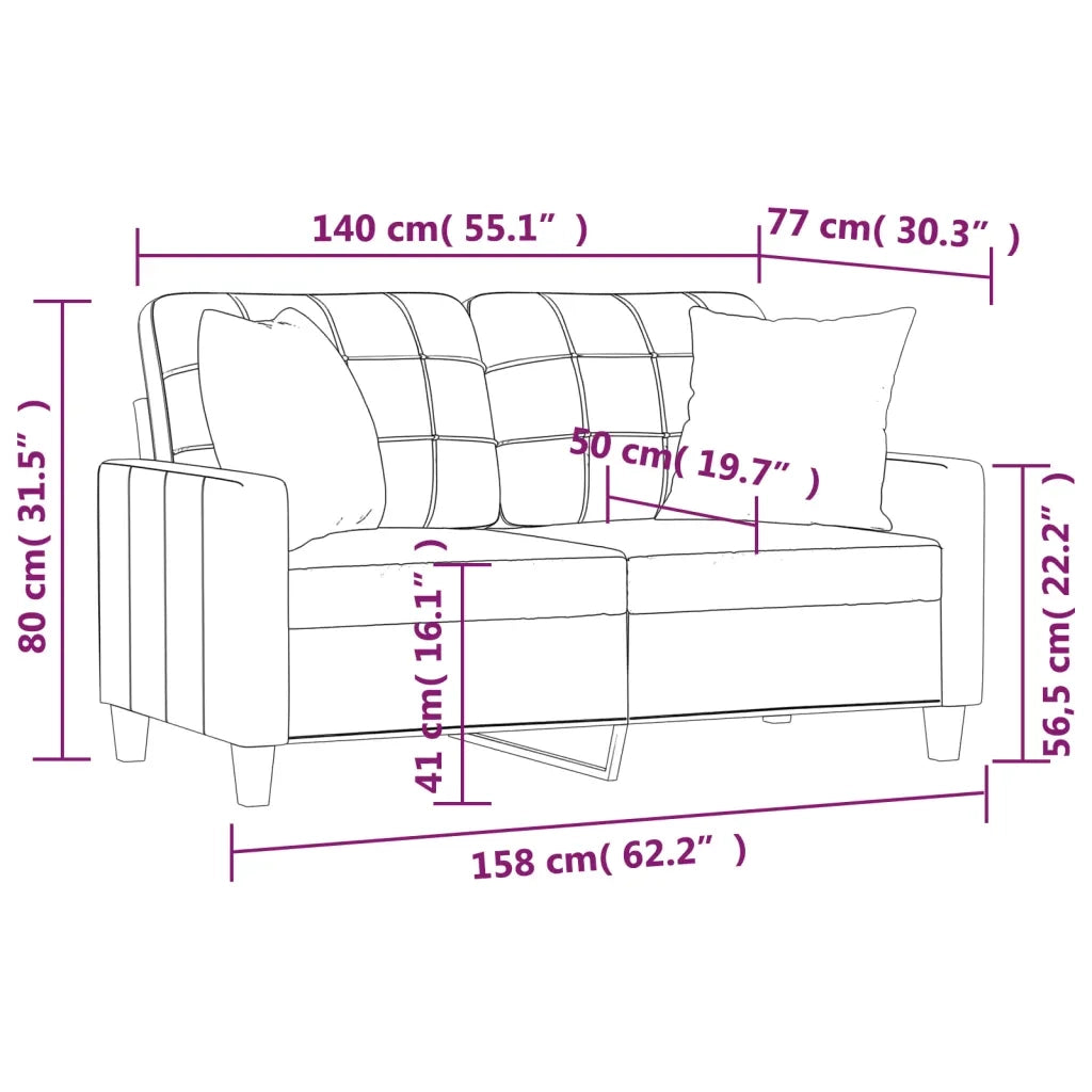 Divano a 2 Posti con Cuscini-Sofa 2 Posti con Cuscini Rosso Vino 140 cm in Similpelle 805435