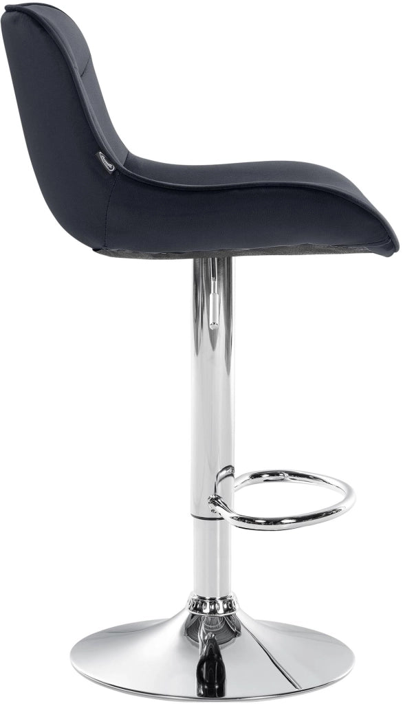 Set di 2 sgabelli da bar Vonore in velluto nero,cromo
