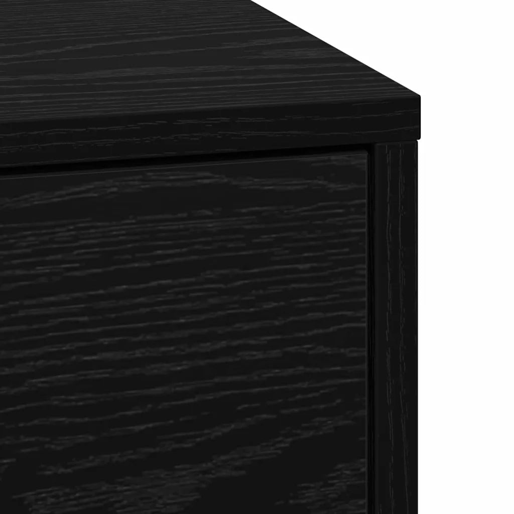 Comodino | Armadio da Notte | Mobiletto da notte Rovere Nero 38 x 34 x 61 cm Legno multistrato