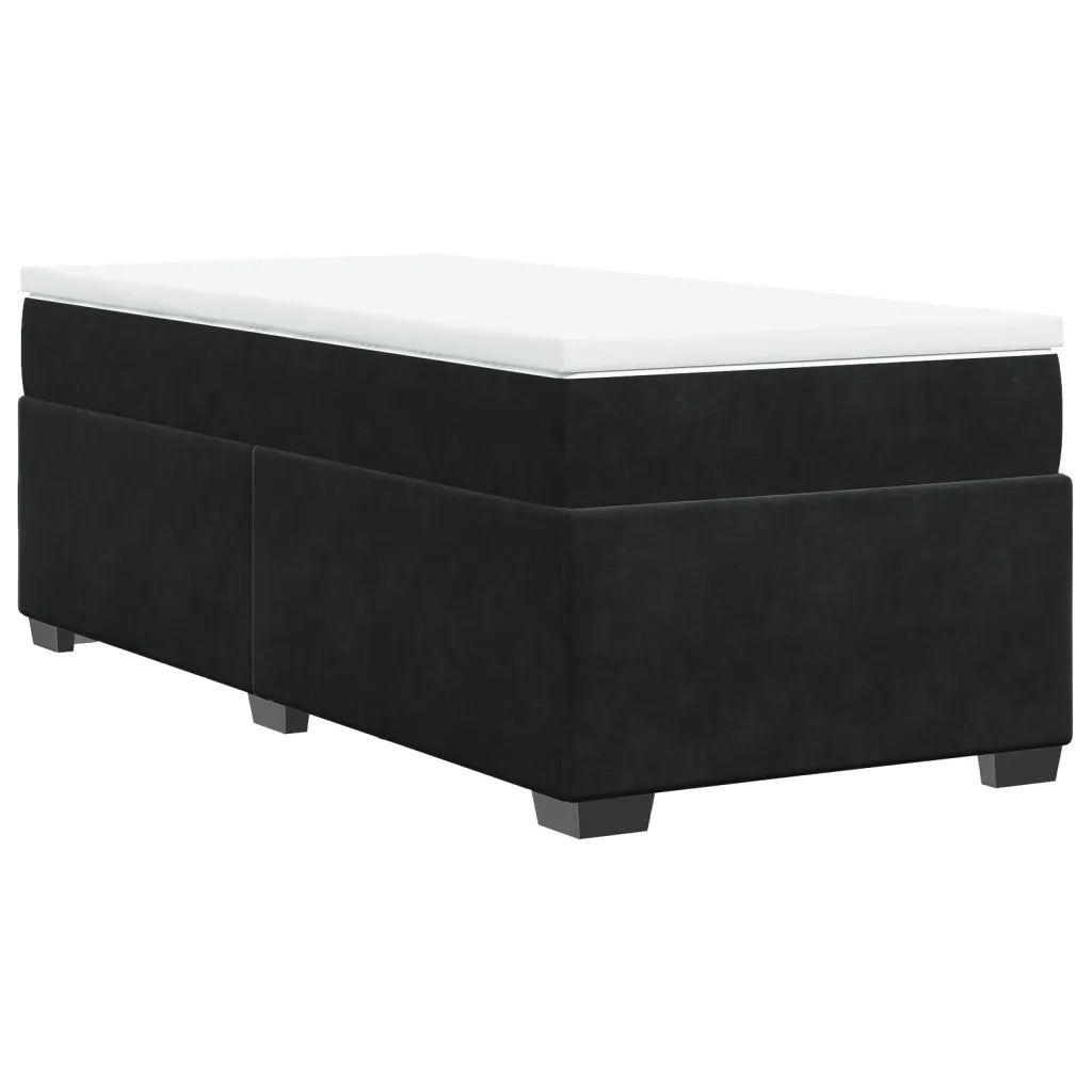 Giroletto a Molle con Materasso-Struttura Letto Nero 80x200 cm in Velluto 791214
