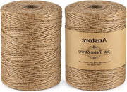 Tessuto di juta naturale 1312 metri - 2 rotoli di corda di juta per artigianato e hobby - Confezione regalo - Display fotografico - Decorazione di fiori per matrimoni - Giardino