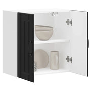 Pensile da Cucina-Mobile Cucina da Parete Lucca Nero in Legno Multistrato 805884