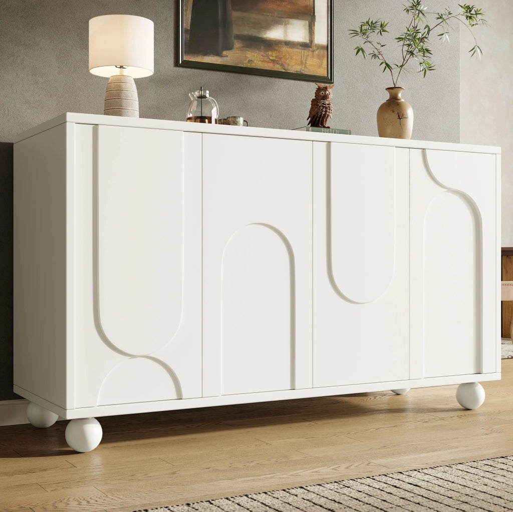 Credenza da soggiorno e sala da pranzo 120x35x71 cm in MDF con ripiani regolabili e antiribaltamento